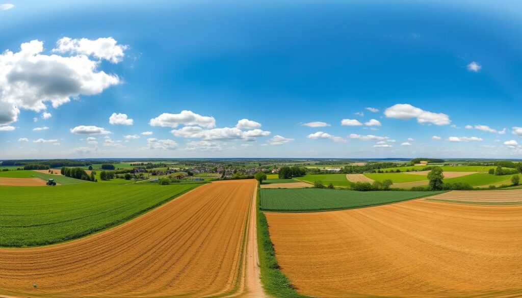 Agricultural landscape around Rollshausen, Germany showing local farming activities Agricultural landscape around Rollshausen, Germany showing local farming activities