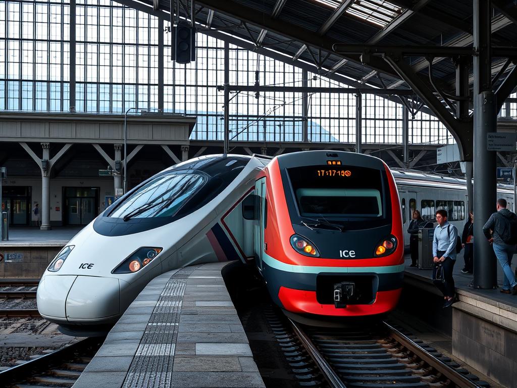 Bielefeld Hauptbahnhof train station with ICE train Bielefeld Hauptbahnhof train station with ICE train