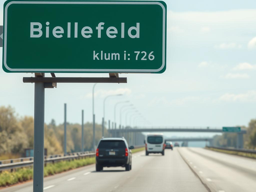 Highway sign showing directions to Bielefeld, Germany Highway sign showing directions to Bielefeld, Germany