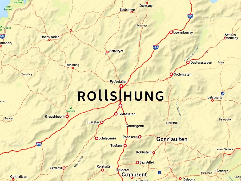 Map showing Rollshausen, Germany and surrounding areas in Lower Saxony Map showing Rollshausen, Germany and surrounding areas in Lower Saxony