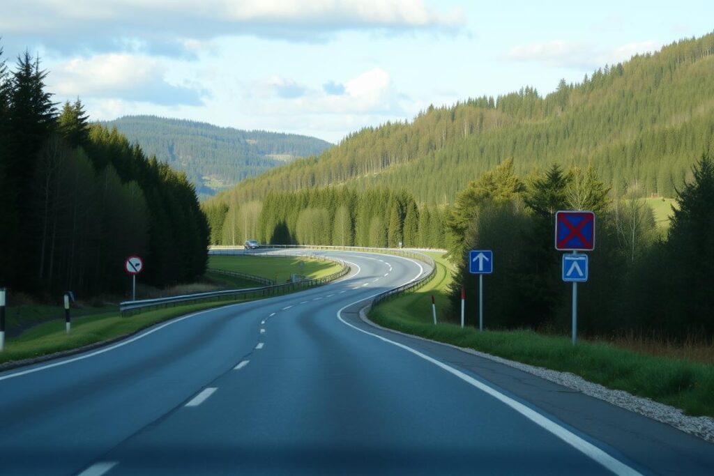 Road leading to Klüt through scenic countryside Road leading to Klüt through scenic countryside