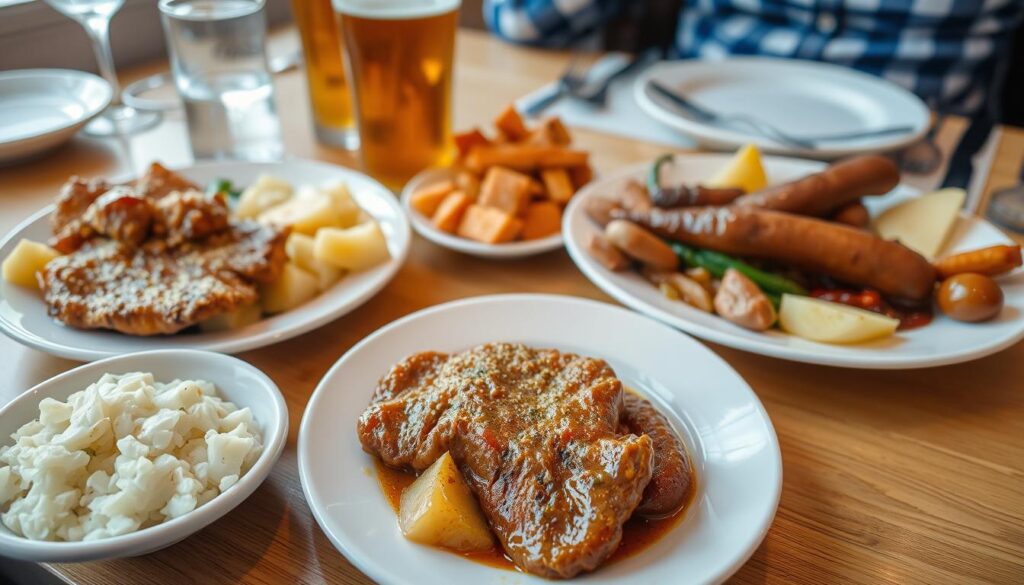 Traditional German cuisine served at a restaurant in Klüt Traditional German cuisine served at a restaurant in Klüt