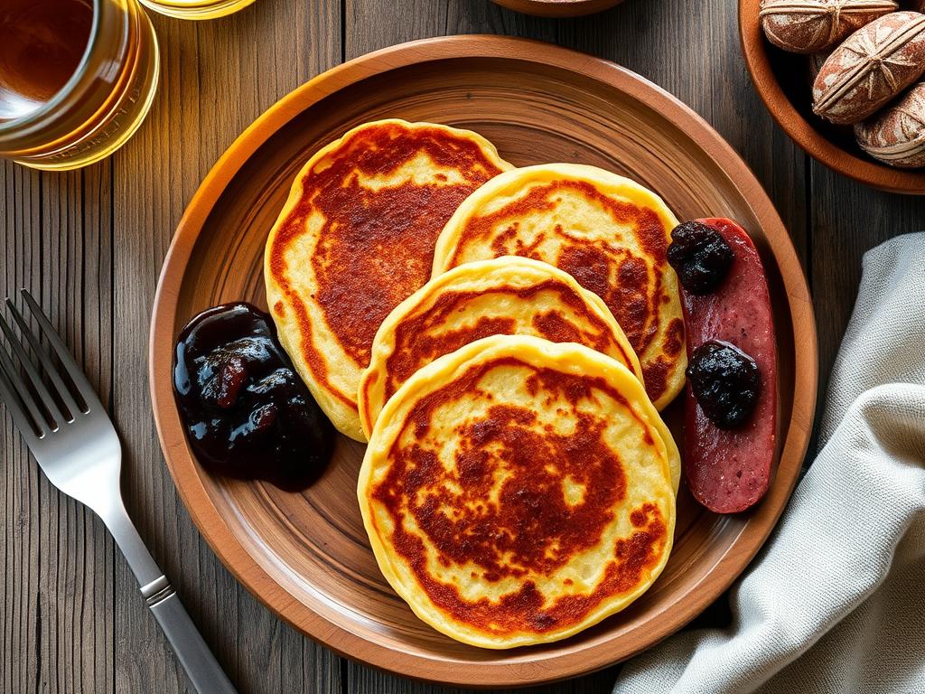 Traditional Pickert potato pancakes, a local specialty of Detmold, Germany Traditional Pickert potato pancakes, a local specialty of Detmold, Germany