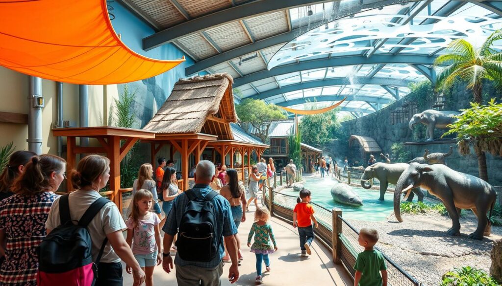 The innovative Hannover Adventure Zoo with its themed areas and immersive animal habitats The innovative Hannover Adventure Zoo with its themed areas and immersive animal habitats
